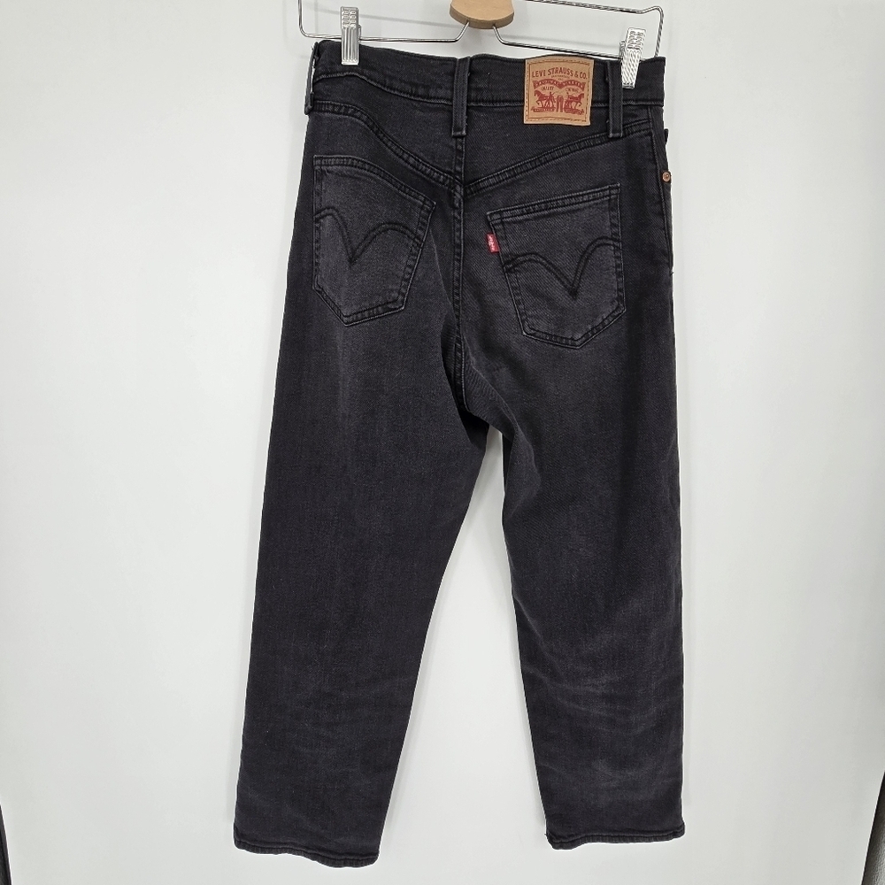 Levi Strauss grey ribcage staright ankle high rise jeans pants size 27 - Picture 2 of 9